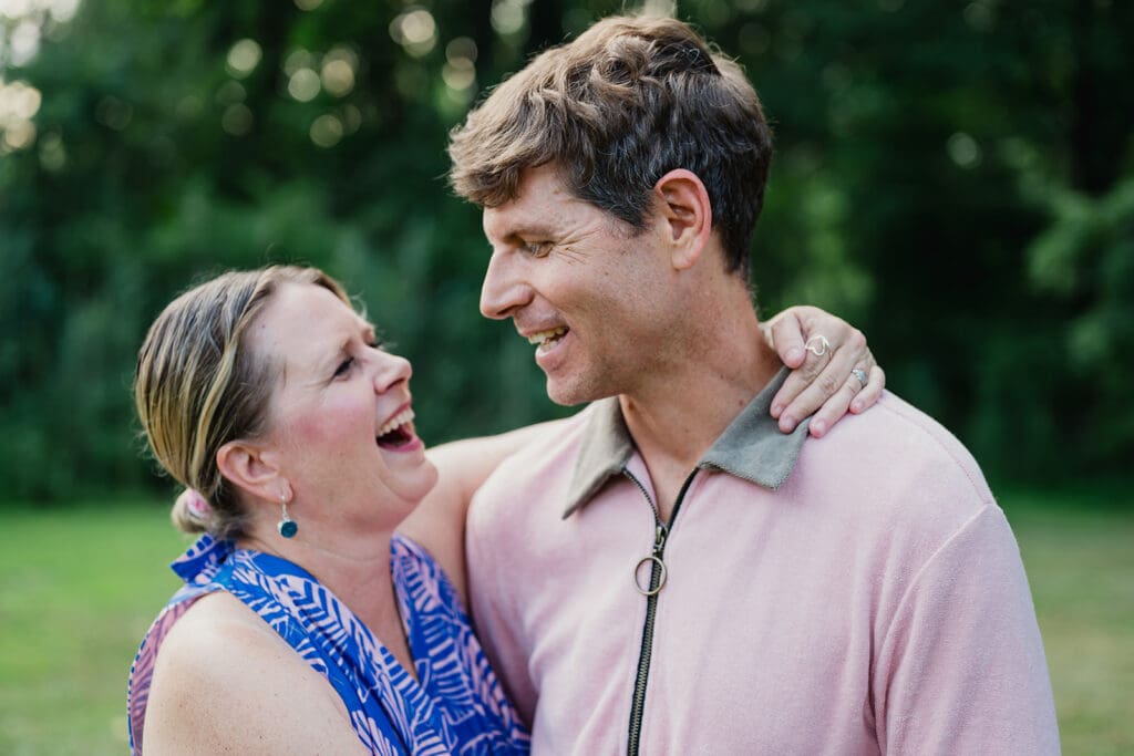 Fine art family portrait with candid expressions during a mini session